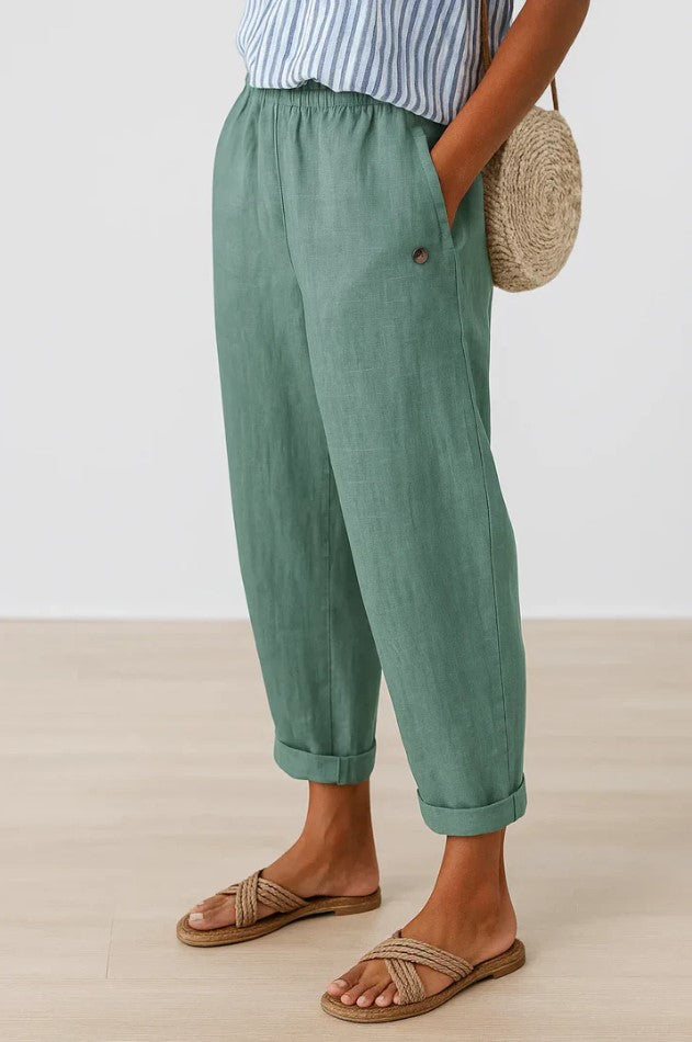 Clara | Timeless Linen-Cotton Trousers